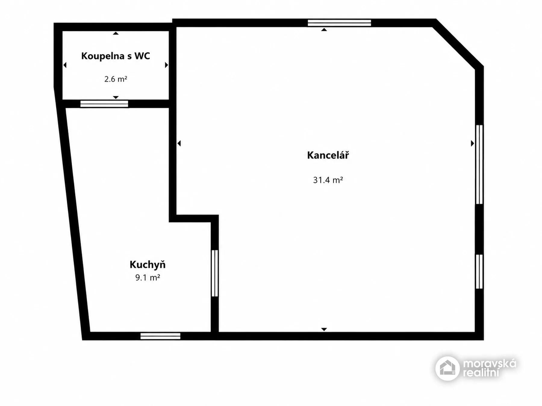 Pronájem kanceláře - obchodního prostoru ve Velké Bíteši